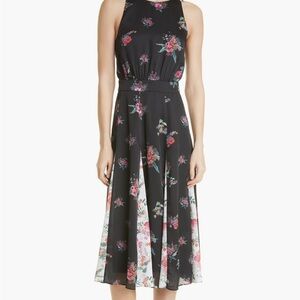 Ted Baker London Black and Pink A-Line Cocktail Dress